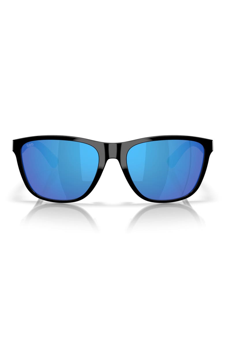 Corrientes 57mm Sunglasses, Main, color, BLACK / BLUE MIRROR