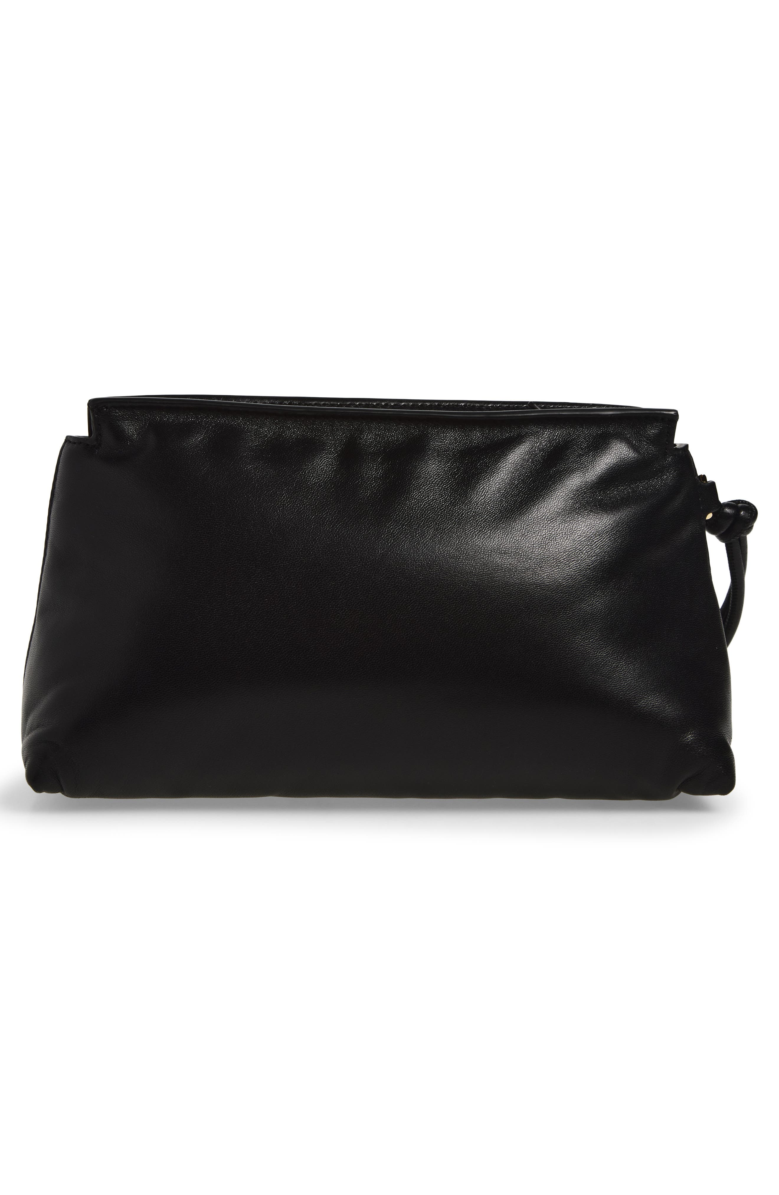 Antigona Bomber Leather Pouch, Alternate, color, BLACK