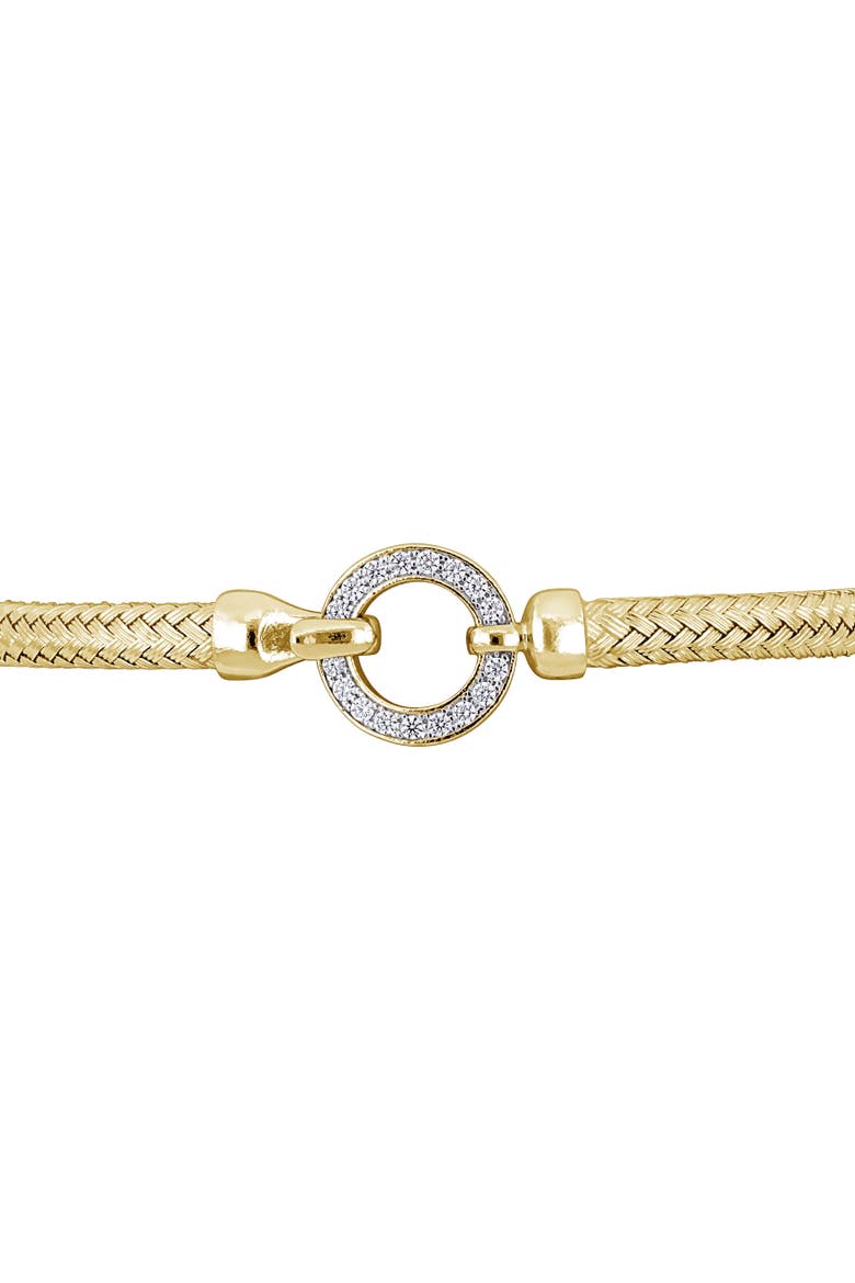 Cubic Zirconia Weave Bangle Buckle Clasp, Alternate, color, Yellow-Plated
