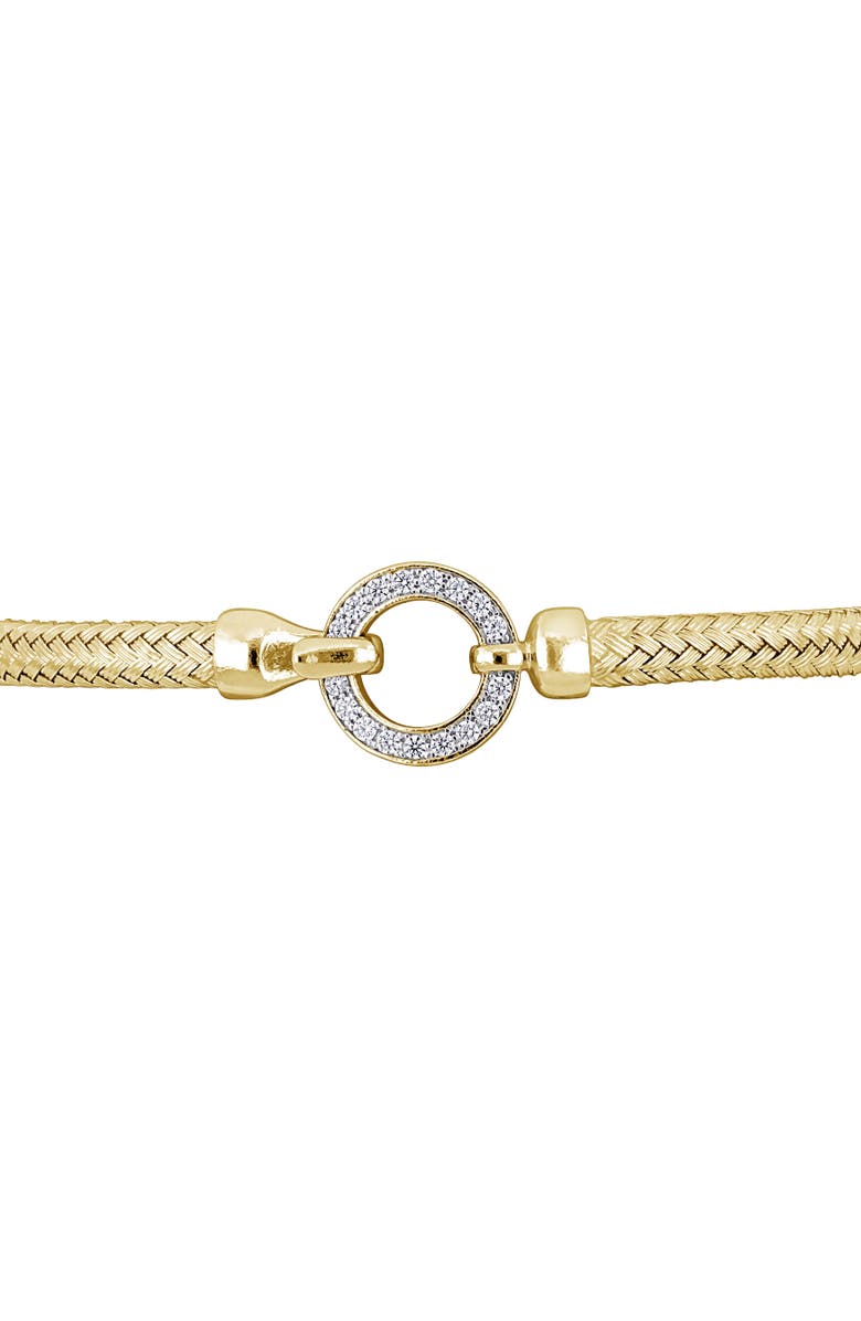 Julianna B. Cubic Zirconia Weave Bangle Buckle Clasp, Alternate, color, Yellow-Plated