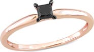 Julianna B. Black Diamond Princess Solitaire Ring 14k
