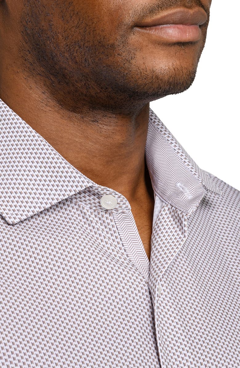 W.R.K Regular Fit Tile Print Performance Dress Shirt, Alternate, color, Khaki