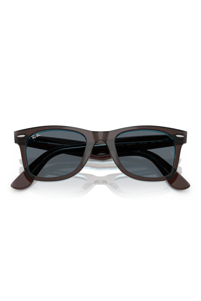 Classic Wayfarer 50mm Sunglasses, Alternate, color, BROWN ON TRANSPARENT BLUE