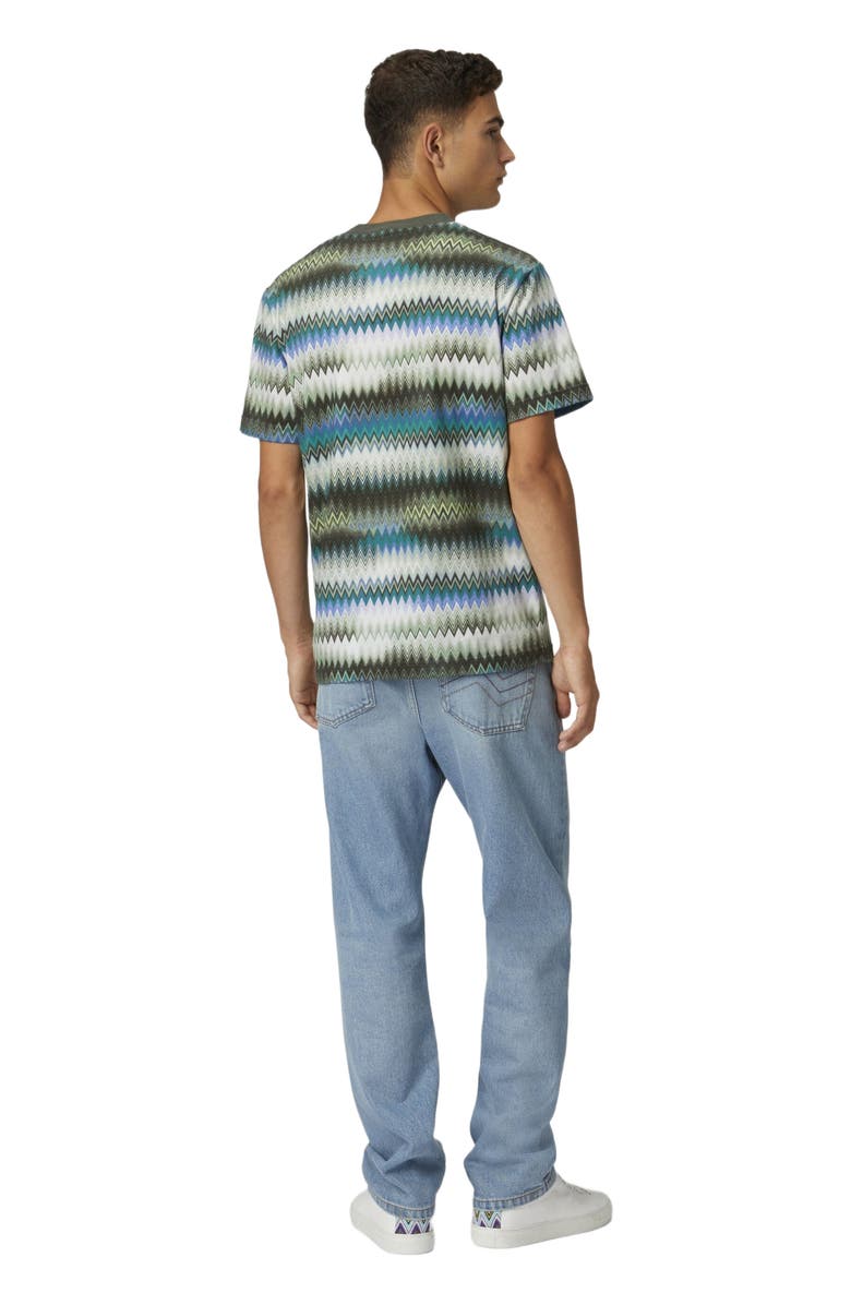 Missoni Cotton Crewneck T-shirt With Gradient Micro Zigzag Print, Alternate, color, 