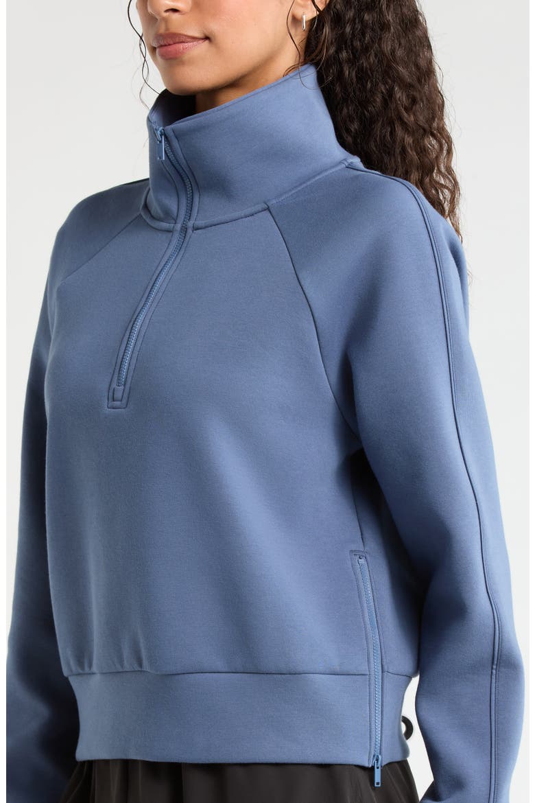 Sporty Half Zip Sweatshirt, Alternate, color, BLUE VINTAGE