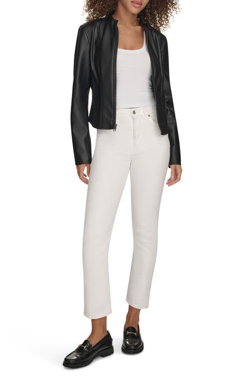 Levi's Water Resistant Slim Fit Faux Leather Racer Jacket In Black
