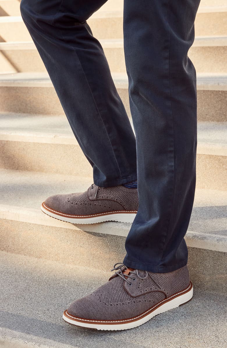 Johnston & Murphy Upton Knit Wingtip, Alternate, color, Gray