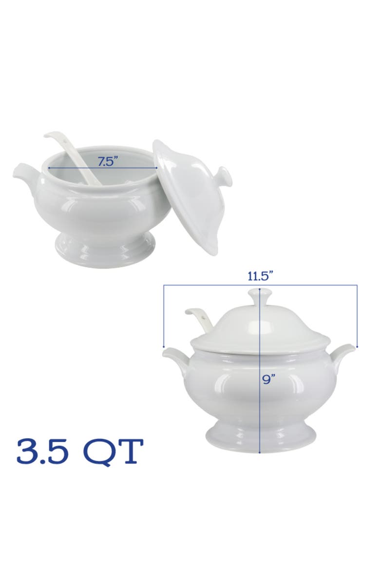 BIA Cordon Bleu Soup Tureen & Lions Head Bowl Set, Alternate, color, White