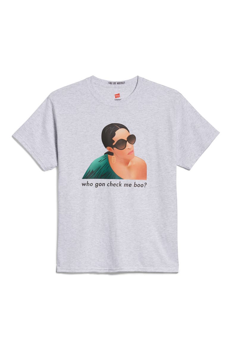 She by Shereè Who Gon' Check Me Boo Tee, Main, color, ASH