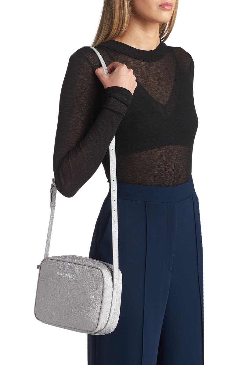 Balenciaga Medium Everyday Sparkle Fabric Camera Bag, Alternate, color,