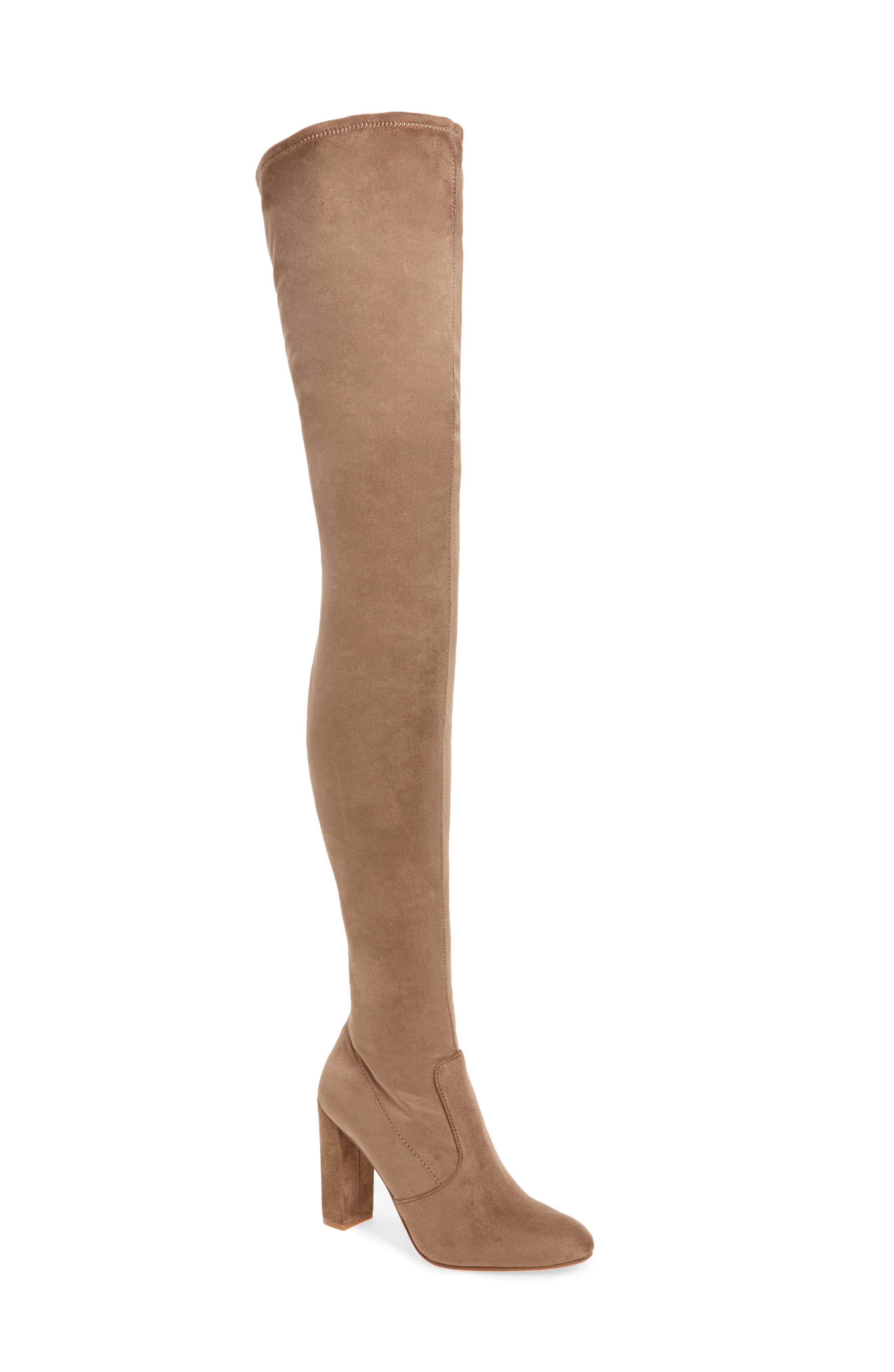 Ezra Thigh High Boot, Main, color, TAUPE