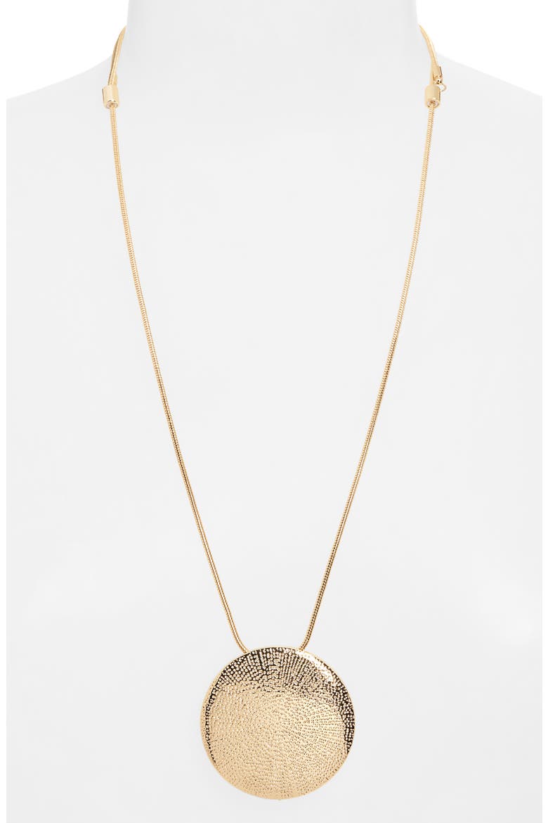 Sea Urchin Pendant Long Necklace, Alternate, color, GOLD