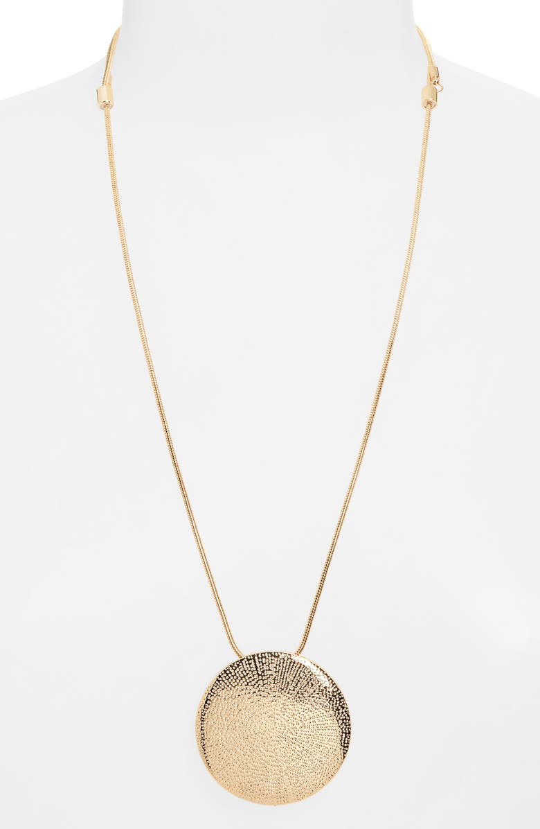 Nordstrom Sea Urchin Pendant Long Necklace, Alternate, color, Gold