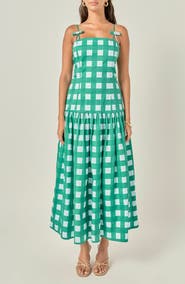 English Factory Gingham Midi Dress