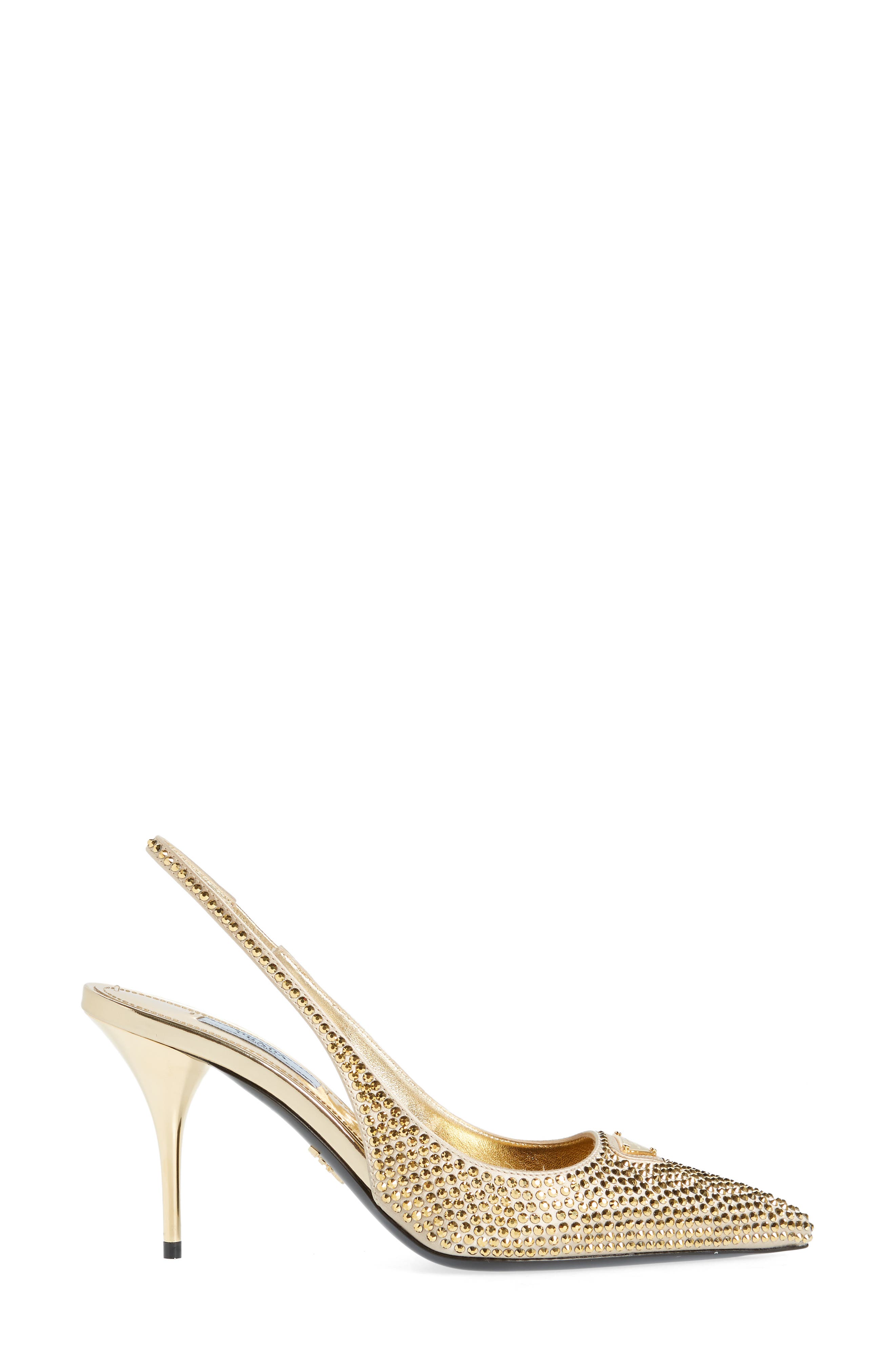Prada Crystal Bling Slingback Pump, Alternate, color, 