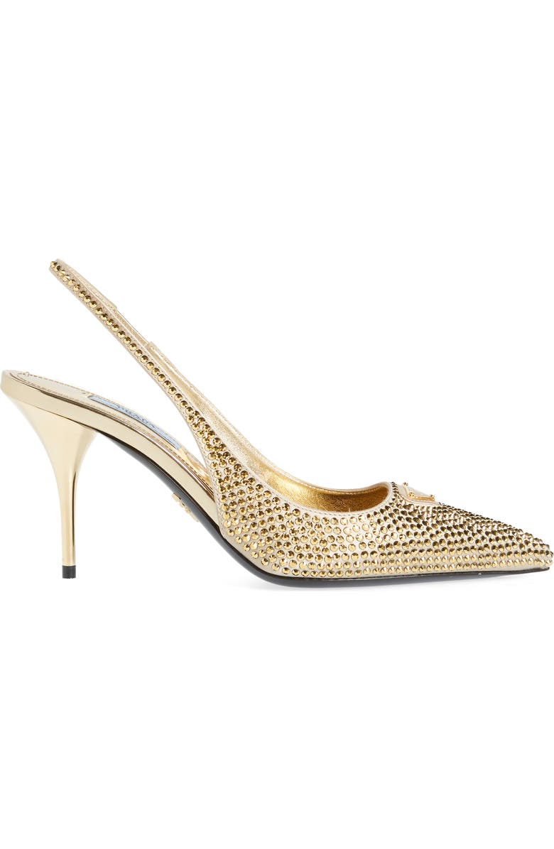 Prada Crystal Bling Slingback Pump, Alternate, color,