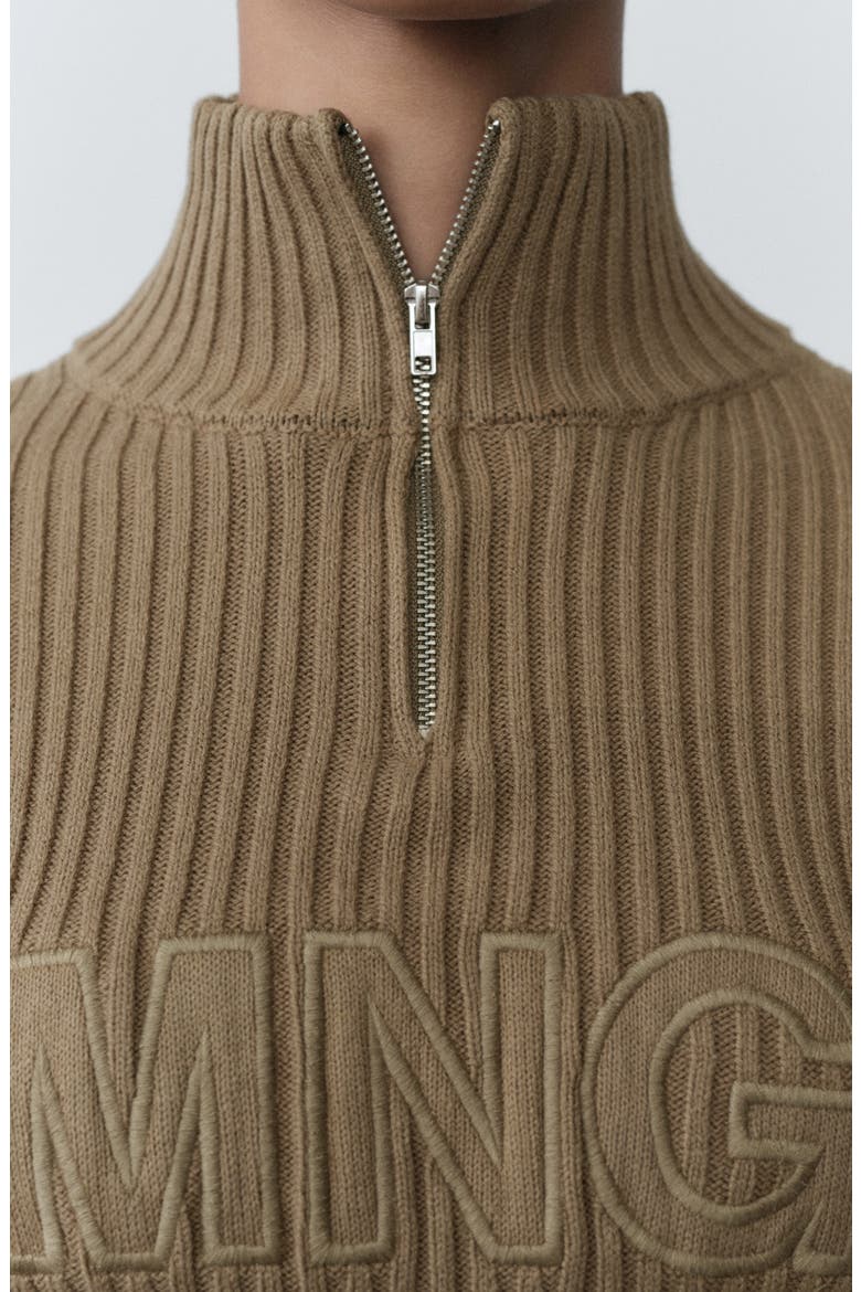 Perkins Logo Half Zip Sweater, Alternate, color, KHAKI