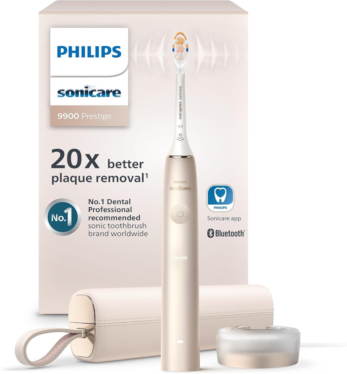 Philips Sonicare Diamondclean 9900 Prestige Toothbrush Senseiq App In Gold