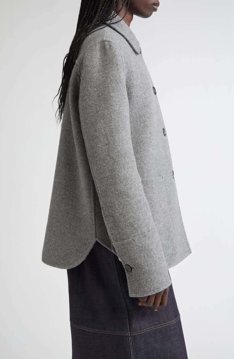 Jil Sander Double Face Wool Felt Shirt Jacket, Alternate, color, Pebble