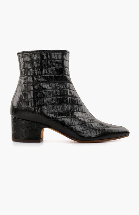 CUMIYA Croc-embossed leather Ankle Boots
