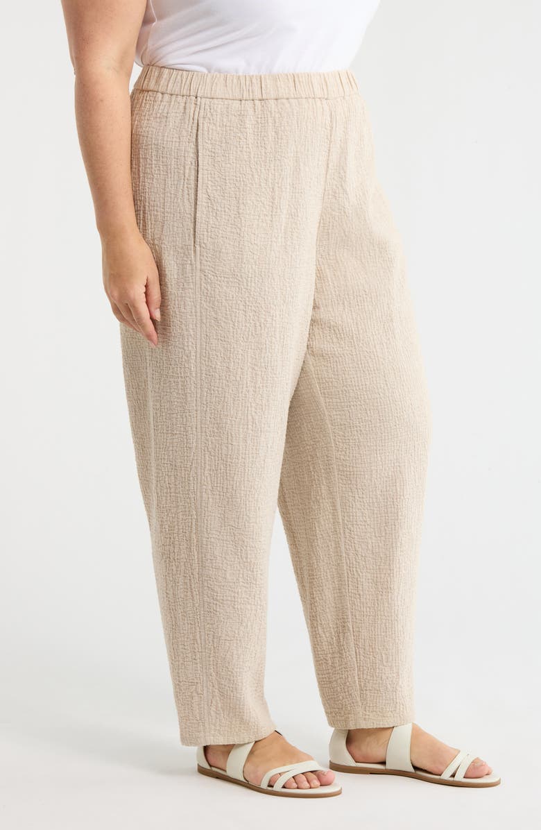 Eileen Fisher Stretch Organic Cotton Ankle Lantern Pants, Alternate, color, Dove