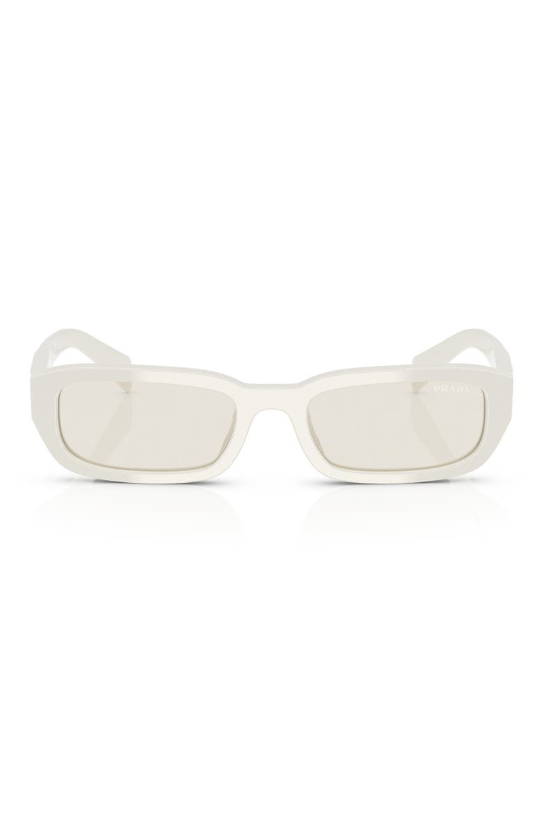 53mm Rectangular Sunglasses, Main, color, WHITE