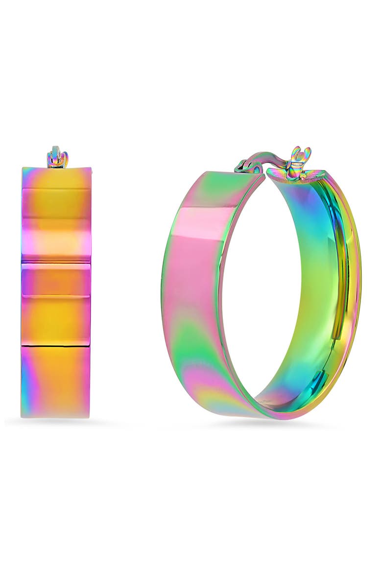 Rainbow Hoop Earrings, Main, color, MULTI