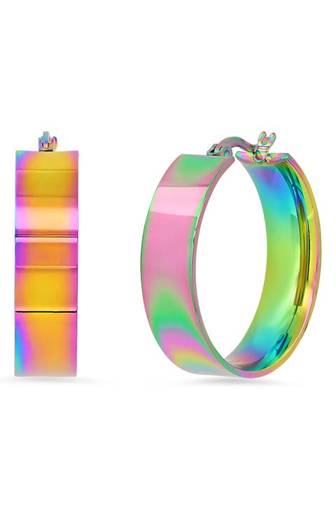 HMY JEWELRY Rainbow Hoop Earrings