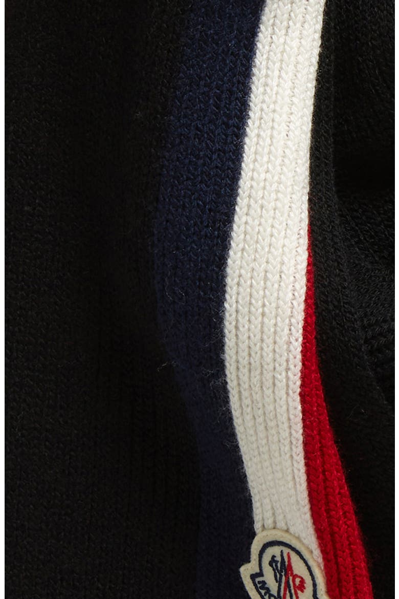 Stripe Virgin Wool Scarf, Alternate, color, BLACK