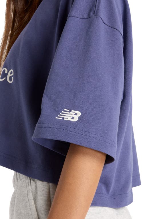 New Balance Athletics Oversize Crop Flower Graphic T-shirt In Blue
