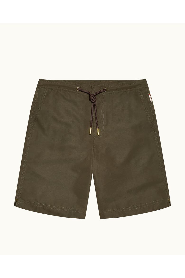Dane Drawcord Longest-Length Classic Fit Drawcord Swim Shorts, Alternate, color, BAYLEAF GREEN