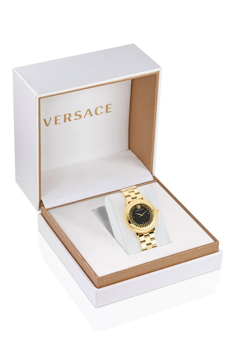 Greca Flourish Bracelet Watch, 35mm, Alternate, color, IP YELLOW GOLD