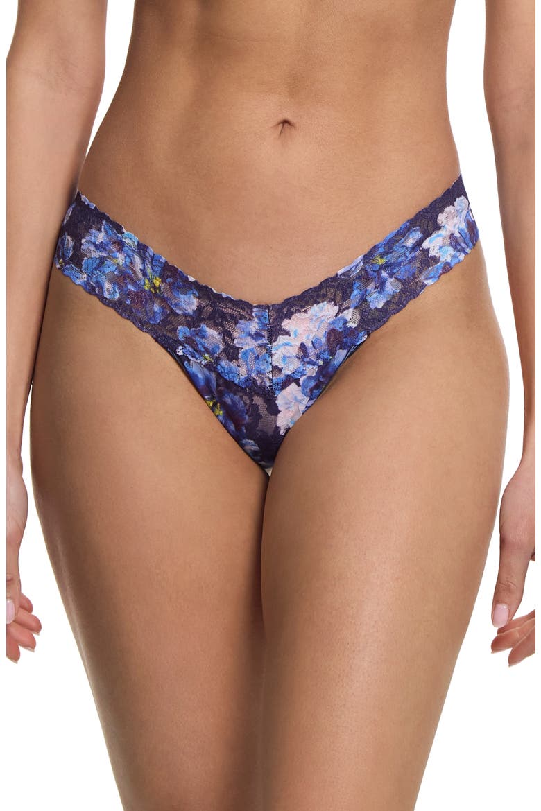 Print Low Rise Thong, Main, color, NIGHTFALL PURPLE