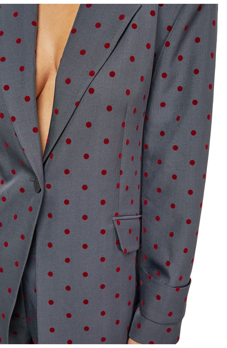 Warehouse Velvet Spot Blazer, Alternate, color, Grey