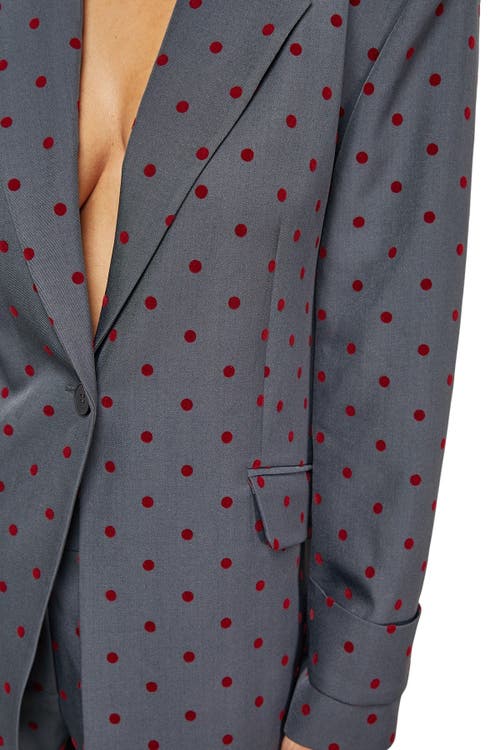 Warehouse Velvet Spot Blazer In Blue