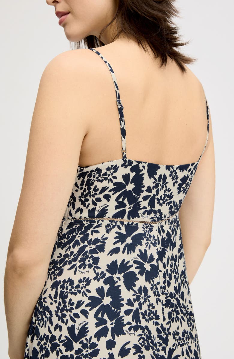 Sam Edelman Floral Print Maxi Slipdress, Alternate, color, Almond Untamed Garden