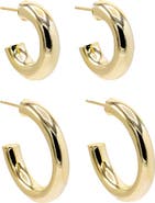 BY ADINA EDEN Set of 2 Chunky Hoop Earrings
