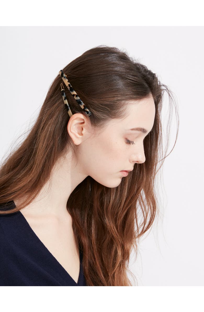 Alexandre de Paris Le Marais tortoise shell strass acetate side barette, Alternate, color,