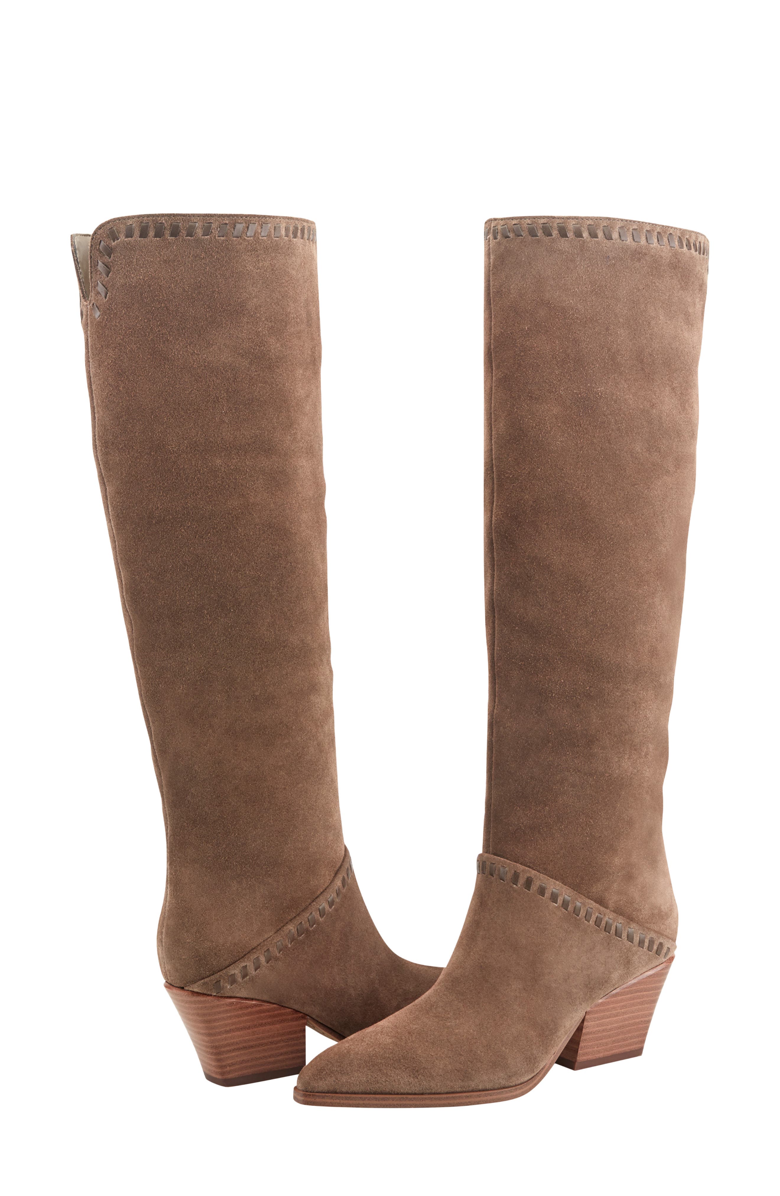 Tayla Knee High Western Block Heel Boot, Alternate, color, MEDIUM BROWN 210