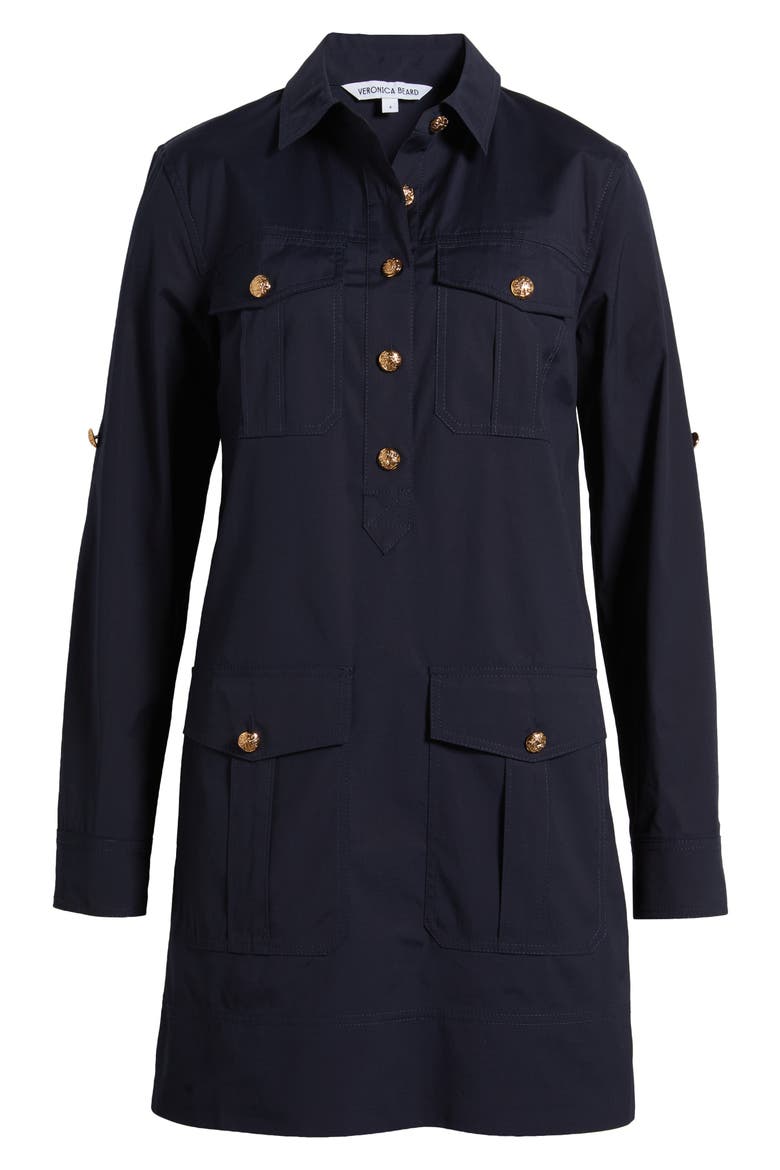 Saude Long Sleeve Cargo Shirtdress, Alternate, color, NAVY