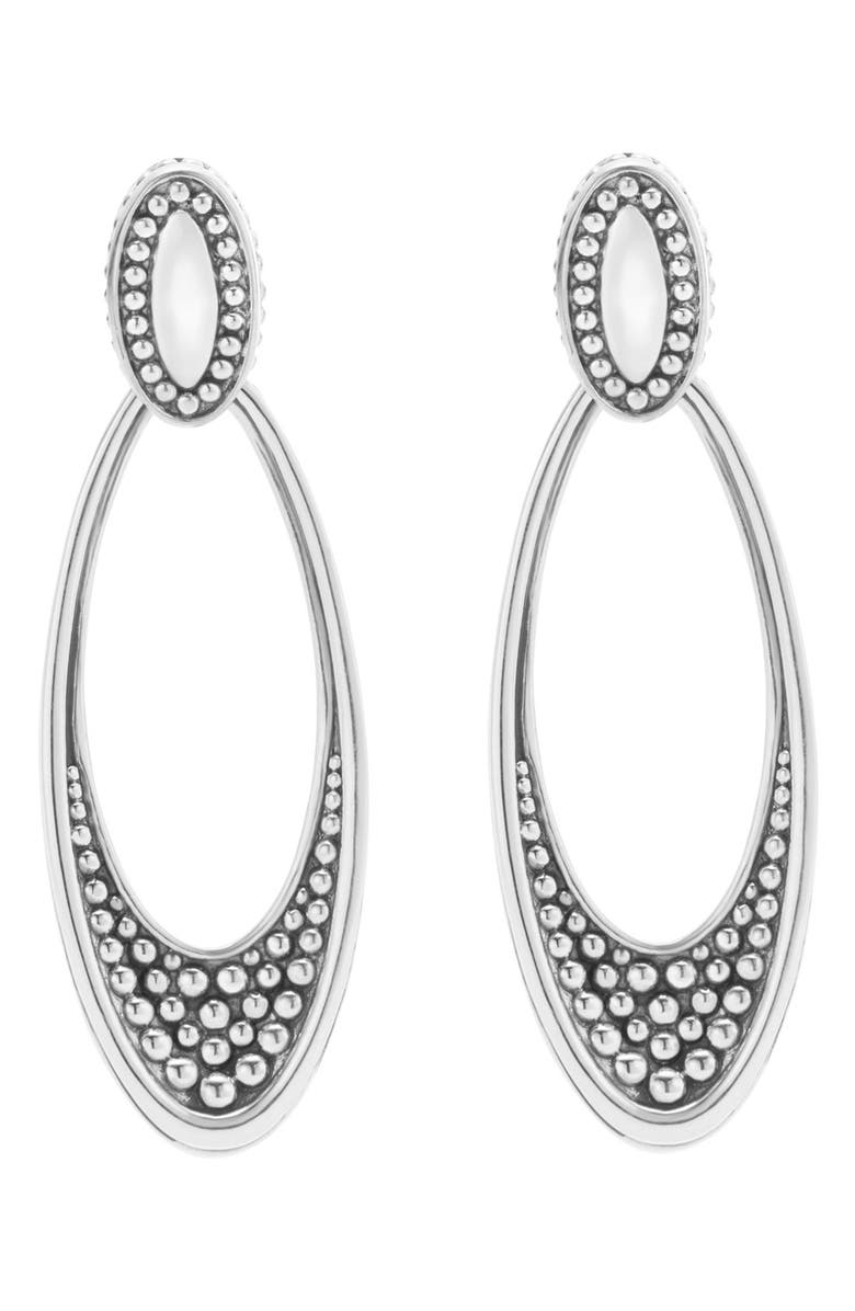 LAGOS 'Signature Caviar' Omega Drop Earrings, Main, color, 