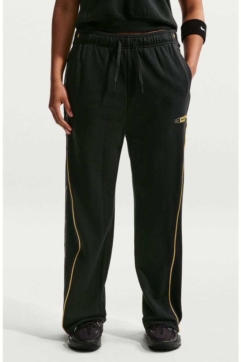 Fleece Tearaway Pants, Main, color, BLACK/ BUFF GOLD