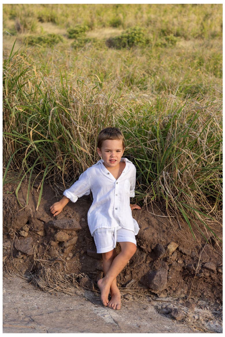 Remi Boy's Button Front Shirt White, Alternate, color, White