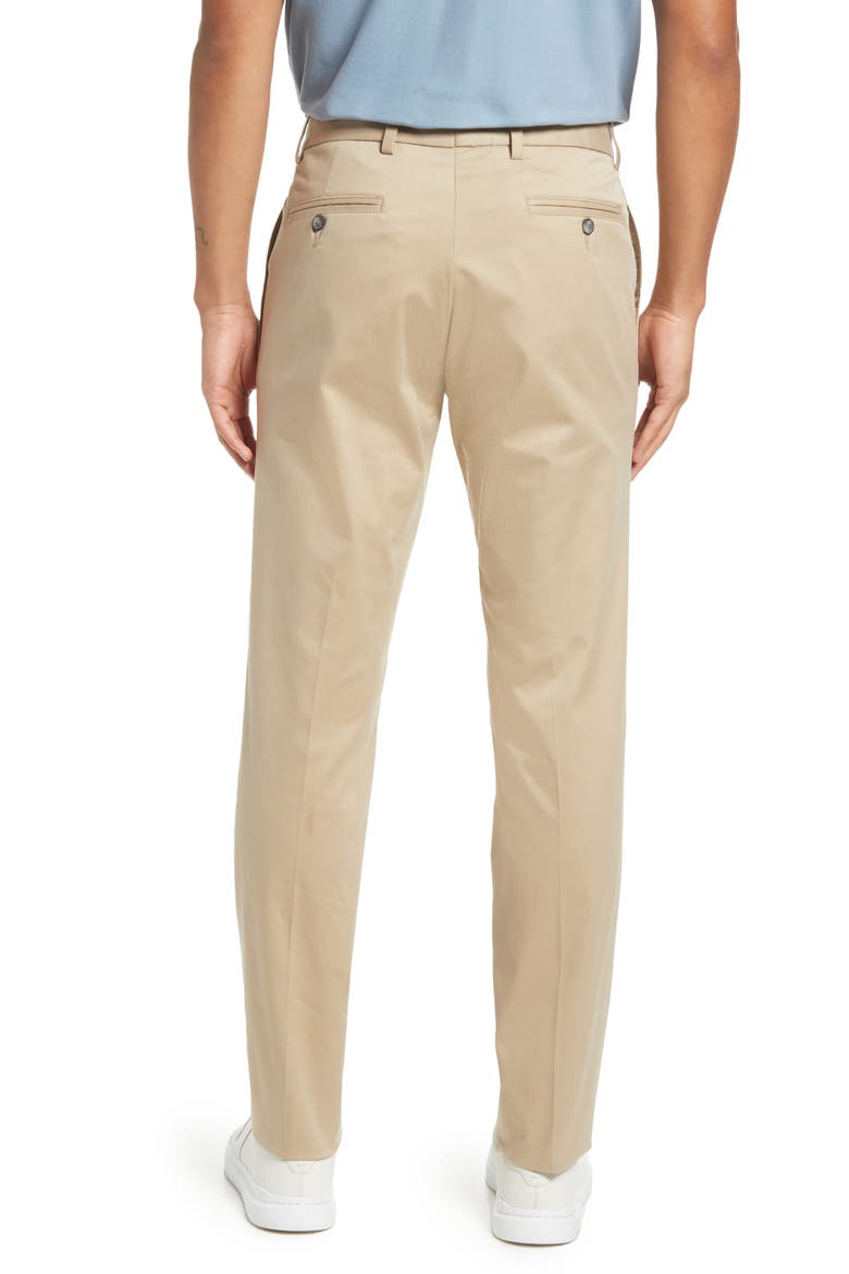Charleston Flat Front Stretch Twill Chino Pants, Alternate, color, KHAKI