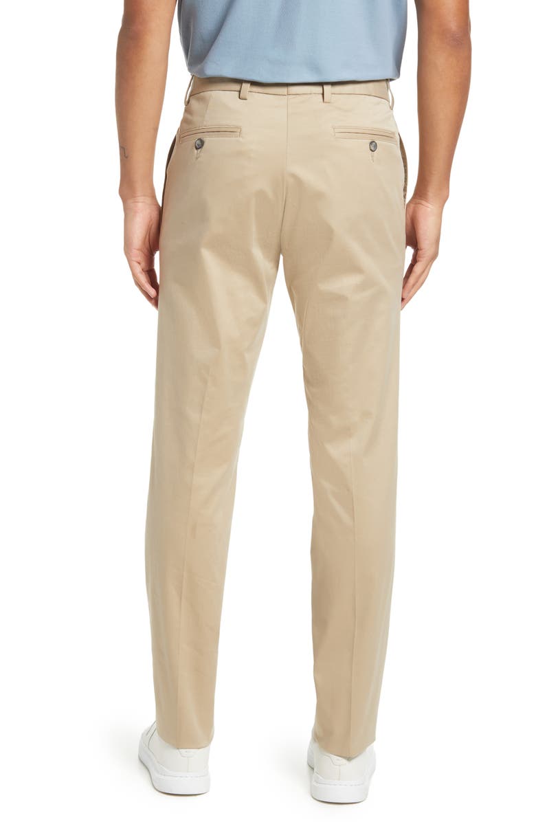Berle Charleston Khakis Flat Front Stretch Twill Pants, Alternate, color, Khaki