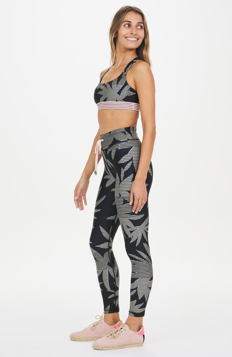 The Upside Palm High Waist Midi Leggings, Alternate, color, 