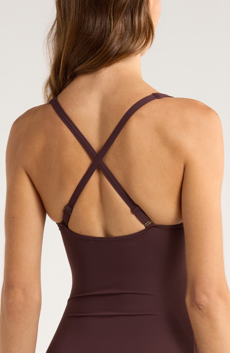 Sea Level Cross Front One-Piece Swimsuit, Alternate, color, Cocoa