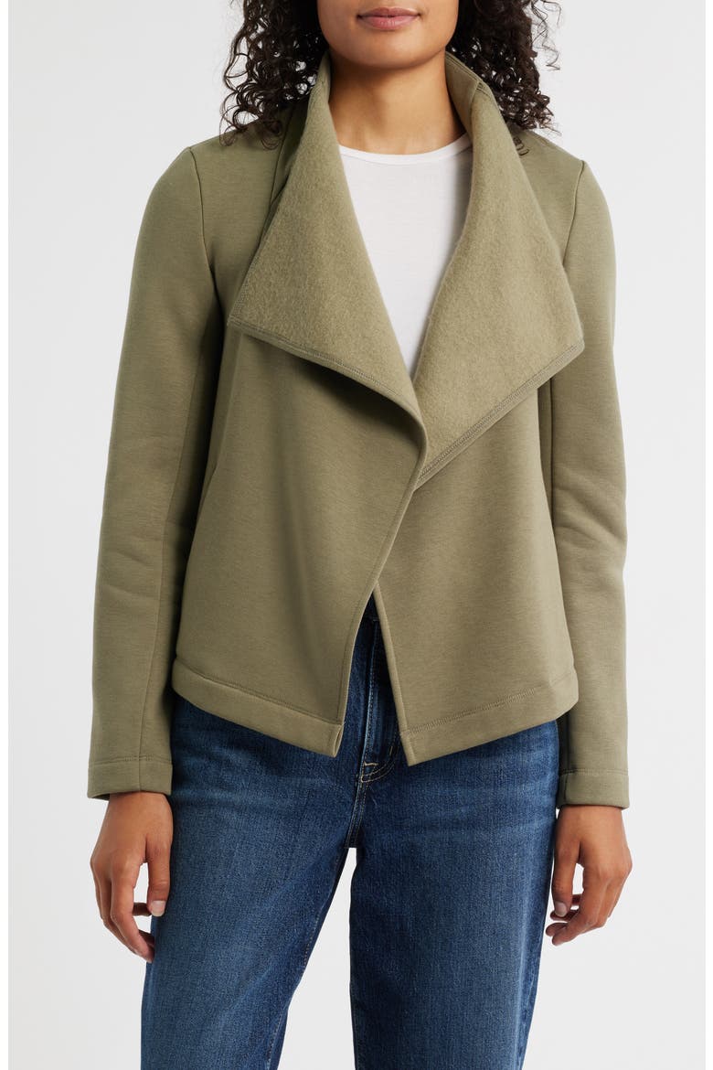 Lounge Around Moto Jacket, Main, color, OLIVEWOOD
