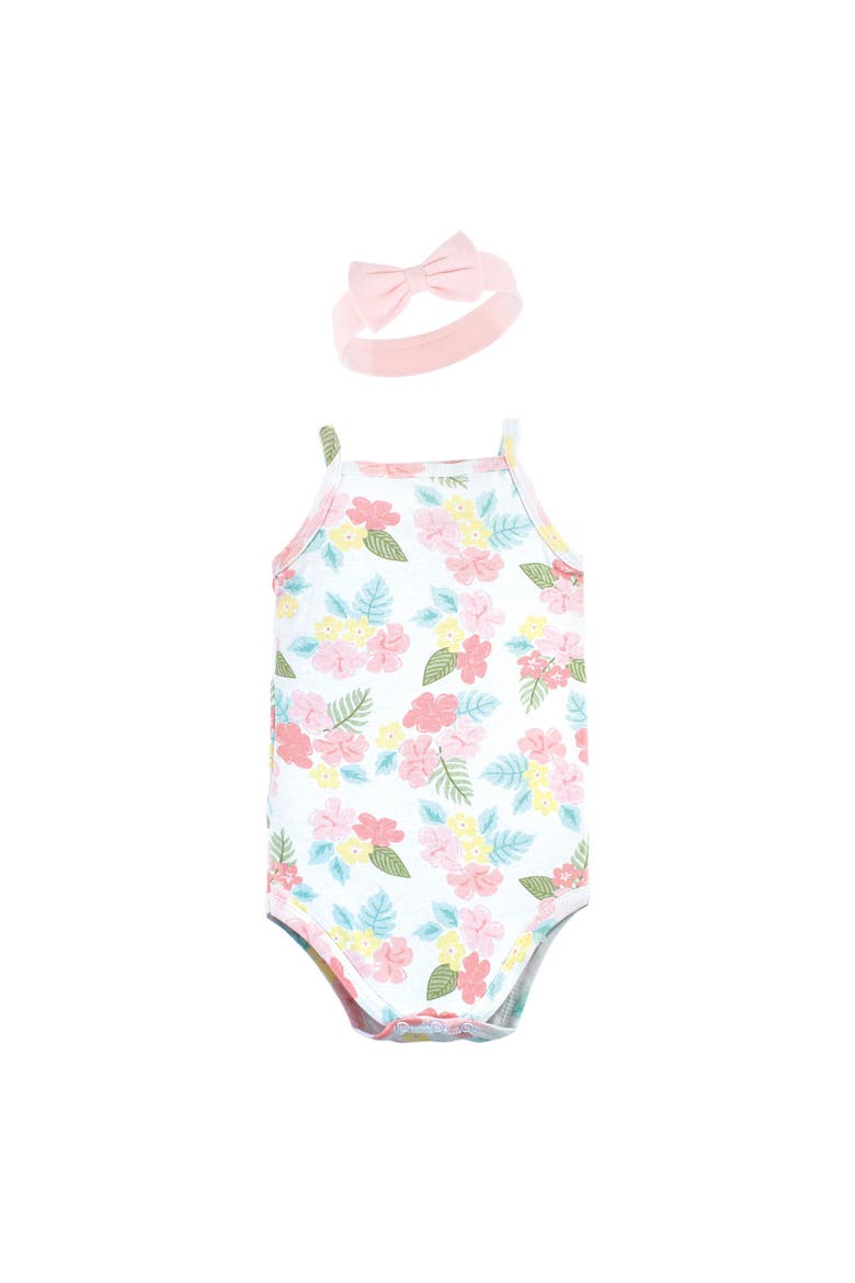 Sleeveless Bodysuit and Headband Set, Alternate, color, Hawaiian