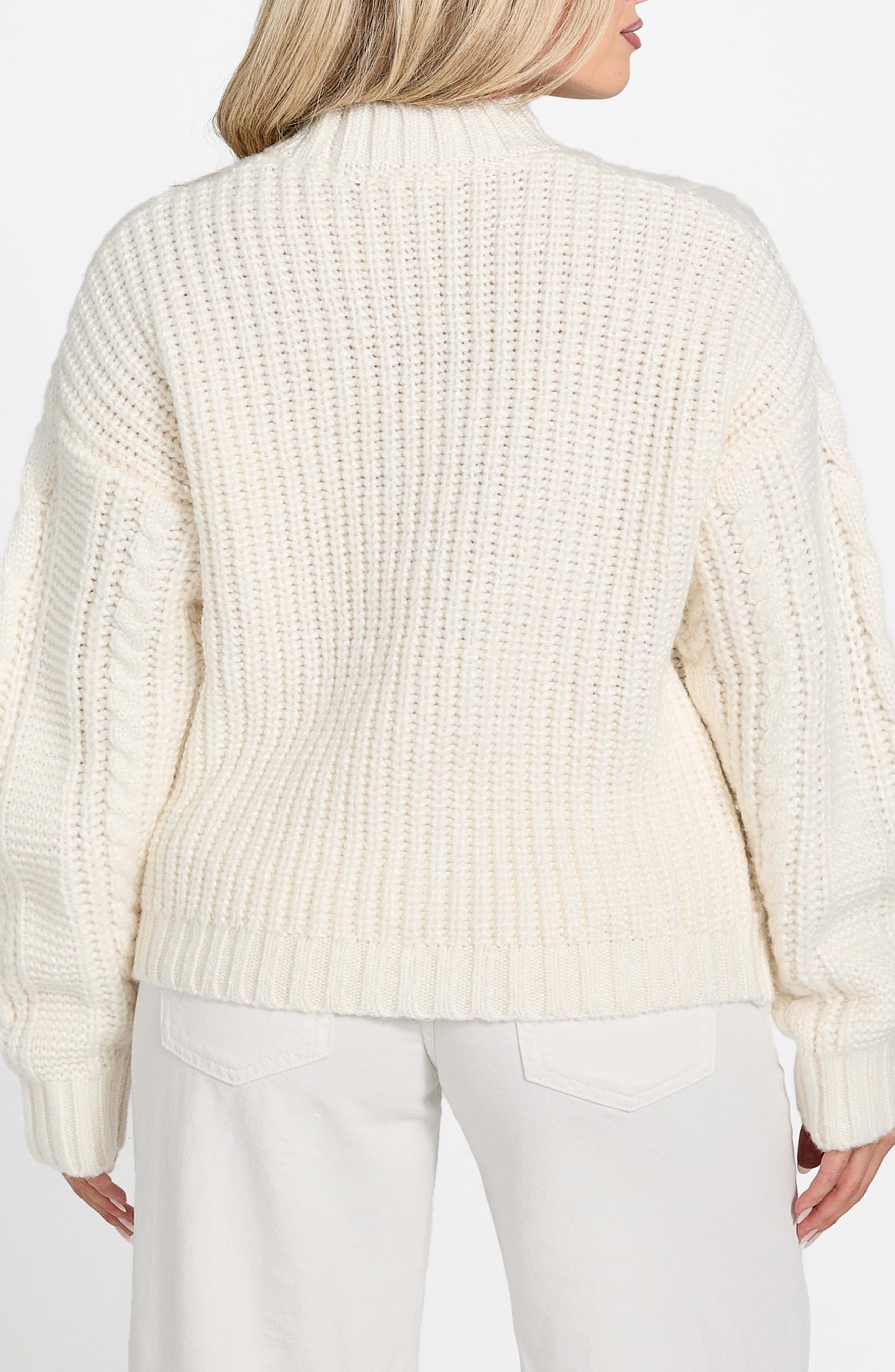 Nathalie Cable Mock Neck Sweater - image 4
